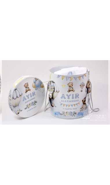 Trusou botez cu ursuleti albastri si baloane de aer cald Teddy Bear Bleu Hot Air Balloons 24